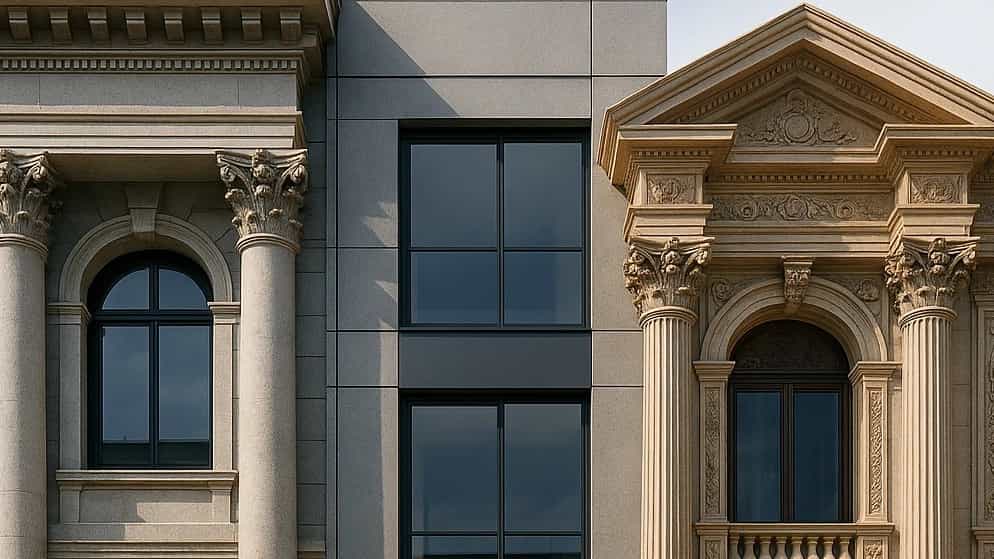 راهنمای انتخاب نمای ساختمان: کلاسیک، مدرن یا رومی؟ نماکاری امیری در خمام